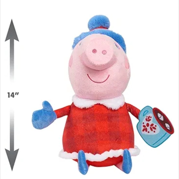Peppa Pig Large Holiday Plush Stuffed Animal 15", New - Picture 3 of 6